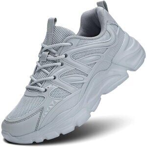 Women's Gray Walking Running Lightweight Casual Sneakers Soft Shoes